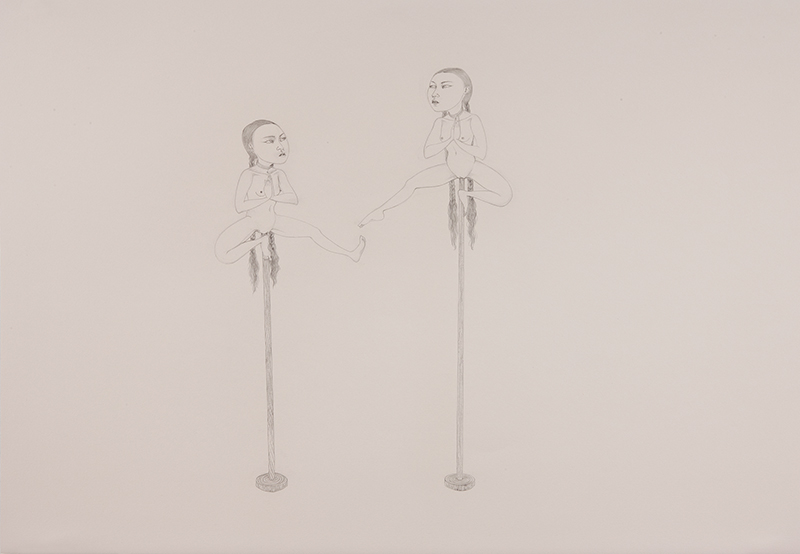   Footsies , 2012 Graphite on Fabriana Rosaspina 27.5 x 39 inches Photo: Bill Orcutt 