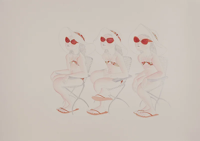 Slow Burn , 2011 Graphite, watercolor, ink and collage onivory Fabriana Rossapina 27.5 x 39 inches Photo: Bill Orcutt