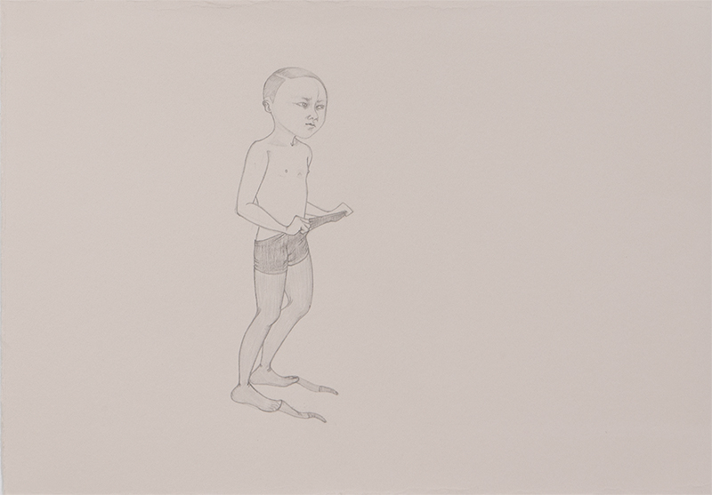   Check , 2011 Graphite on ivory Fabriana Rosaspina 9 x 13.5 inches Private collection Photo: Bill Orcutt 