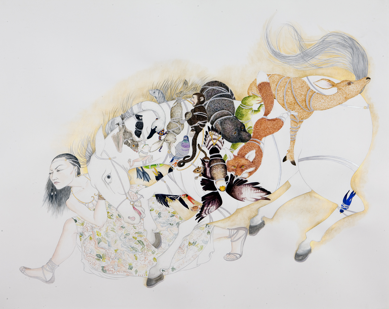   Accumulation , 2009 Graphite, ink, watercolor on paper 37 X 49 inches&nbsp; Private collection 