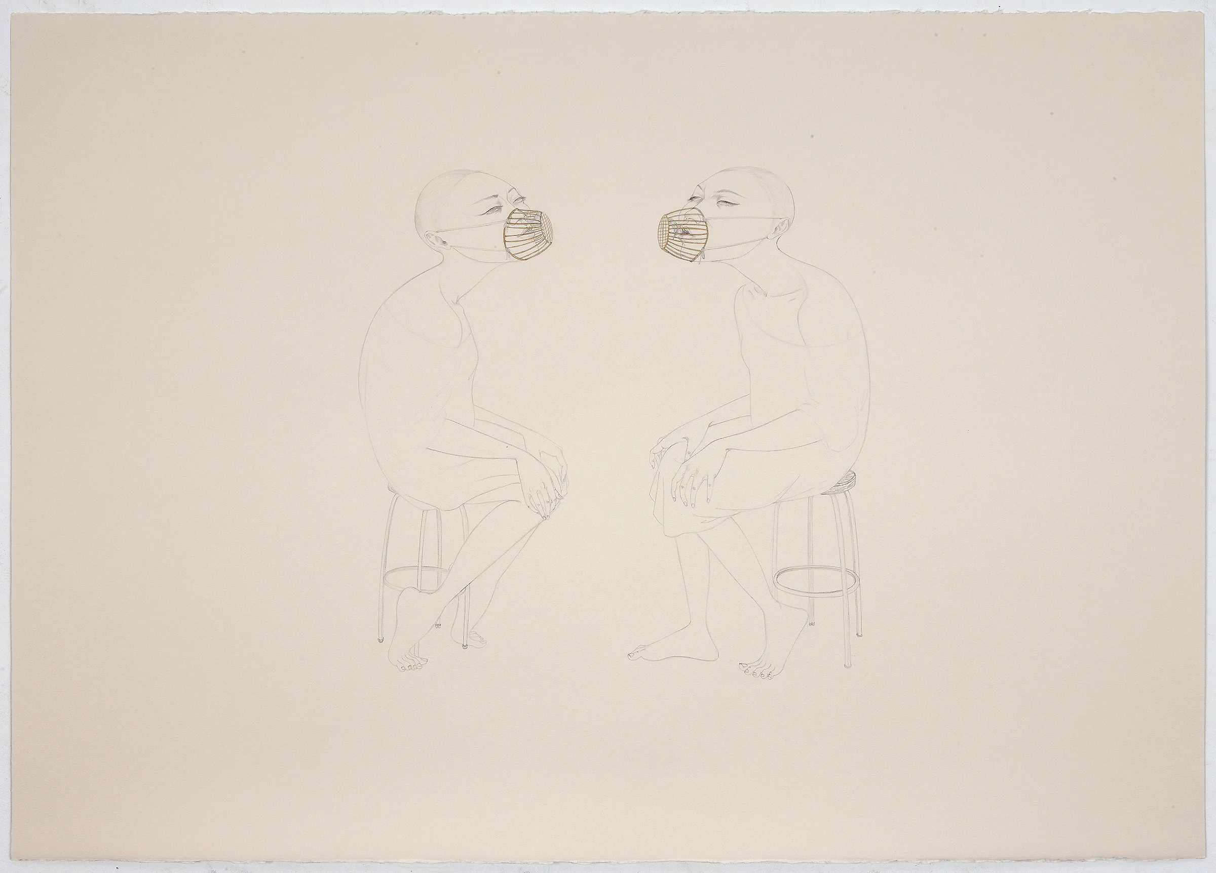 Monitor , 2011 Graphite, watercolor, metallic color on ivory Fabriana Rossapina 27.5 x 39 inches Photo: Bill Orcutt