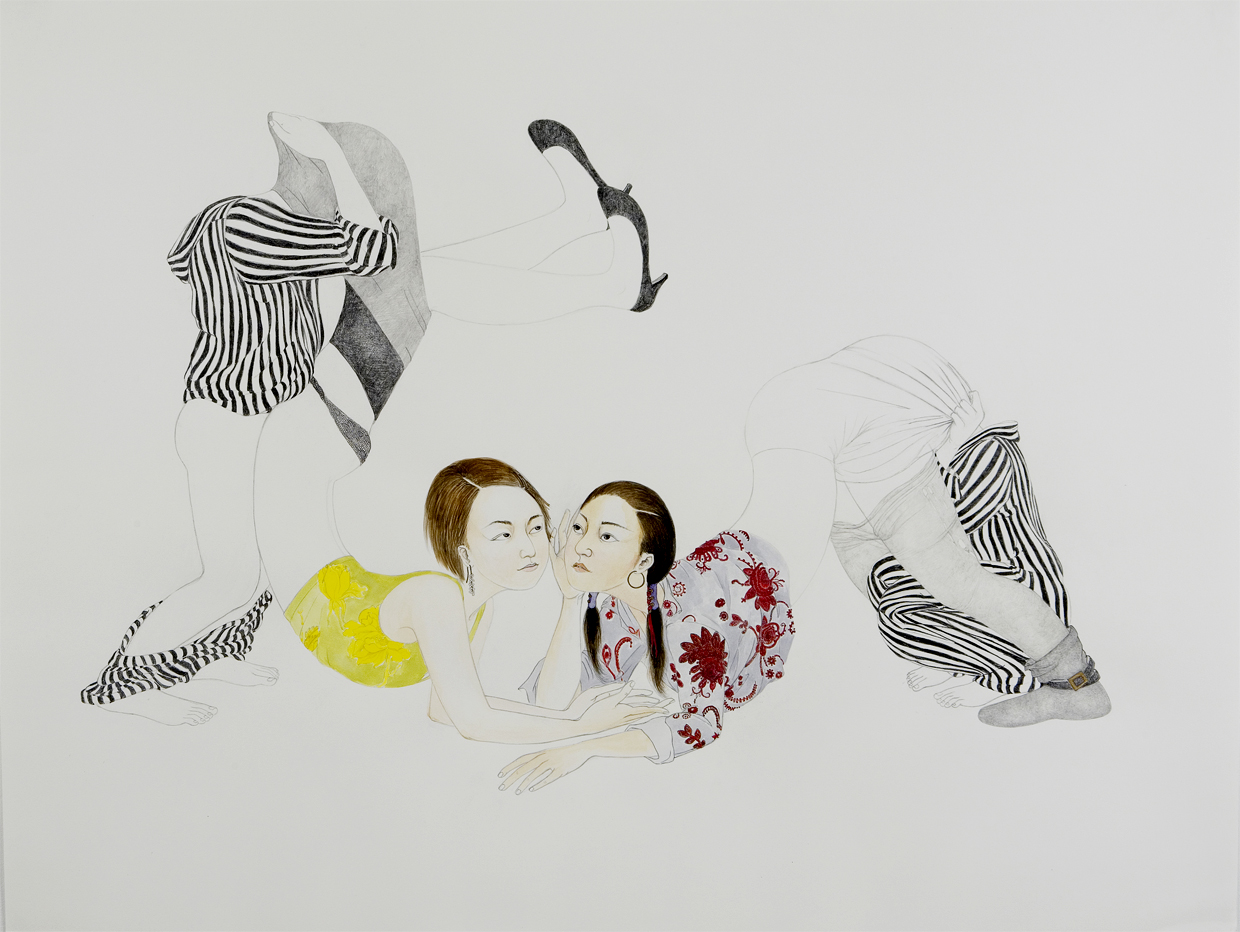   Secret , 2007 Graphite, watercolor, ink on paper 38 X 50 inches Private collection&nbsp;  