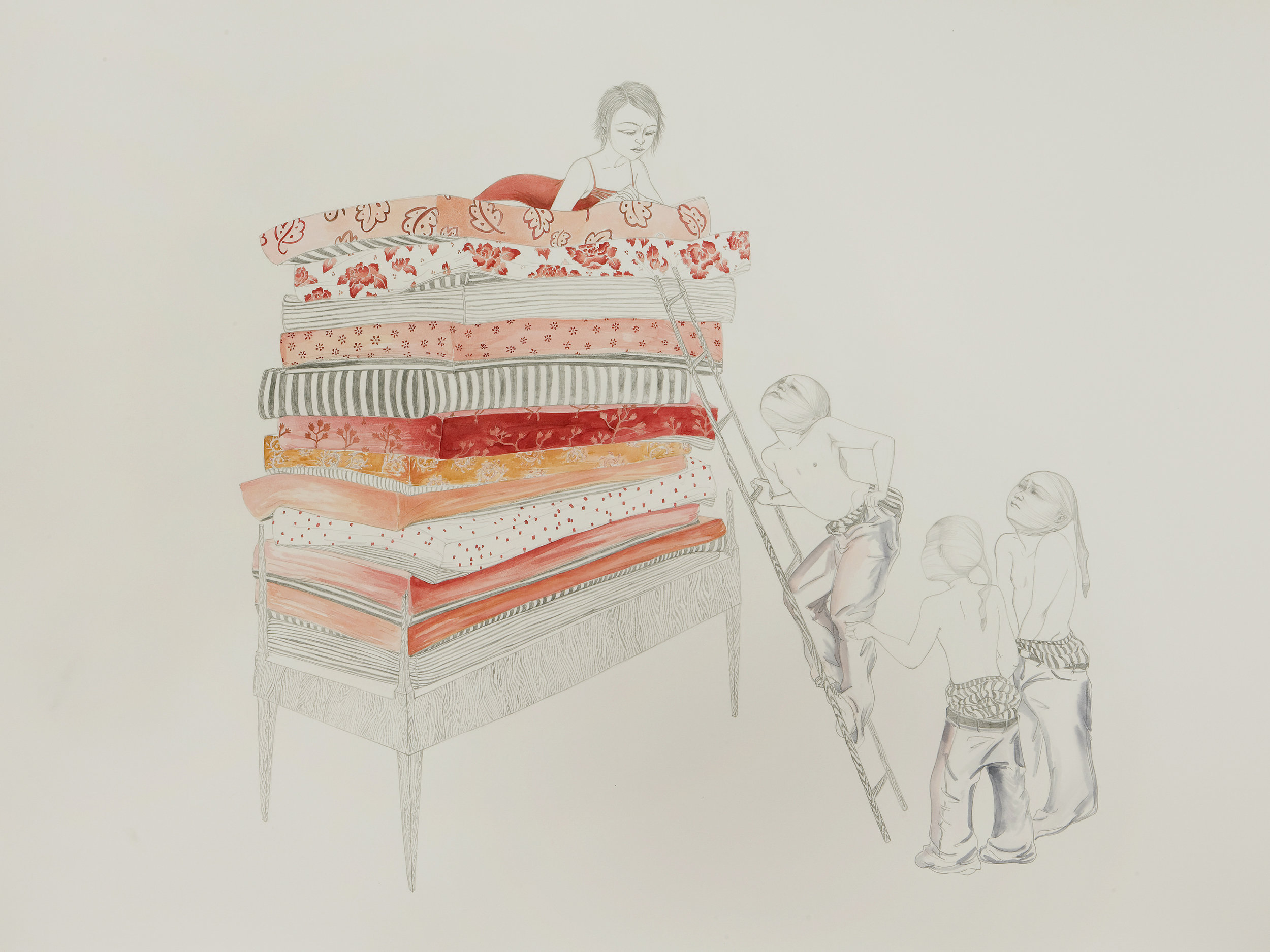   Come To Bed , 2009 Graphite, ink, watercolor on paper 38 X 50 inches&nbsp;  