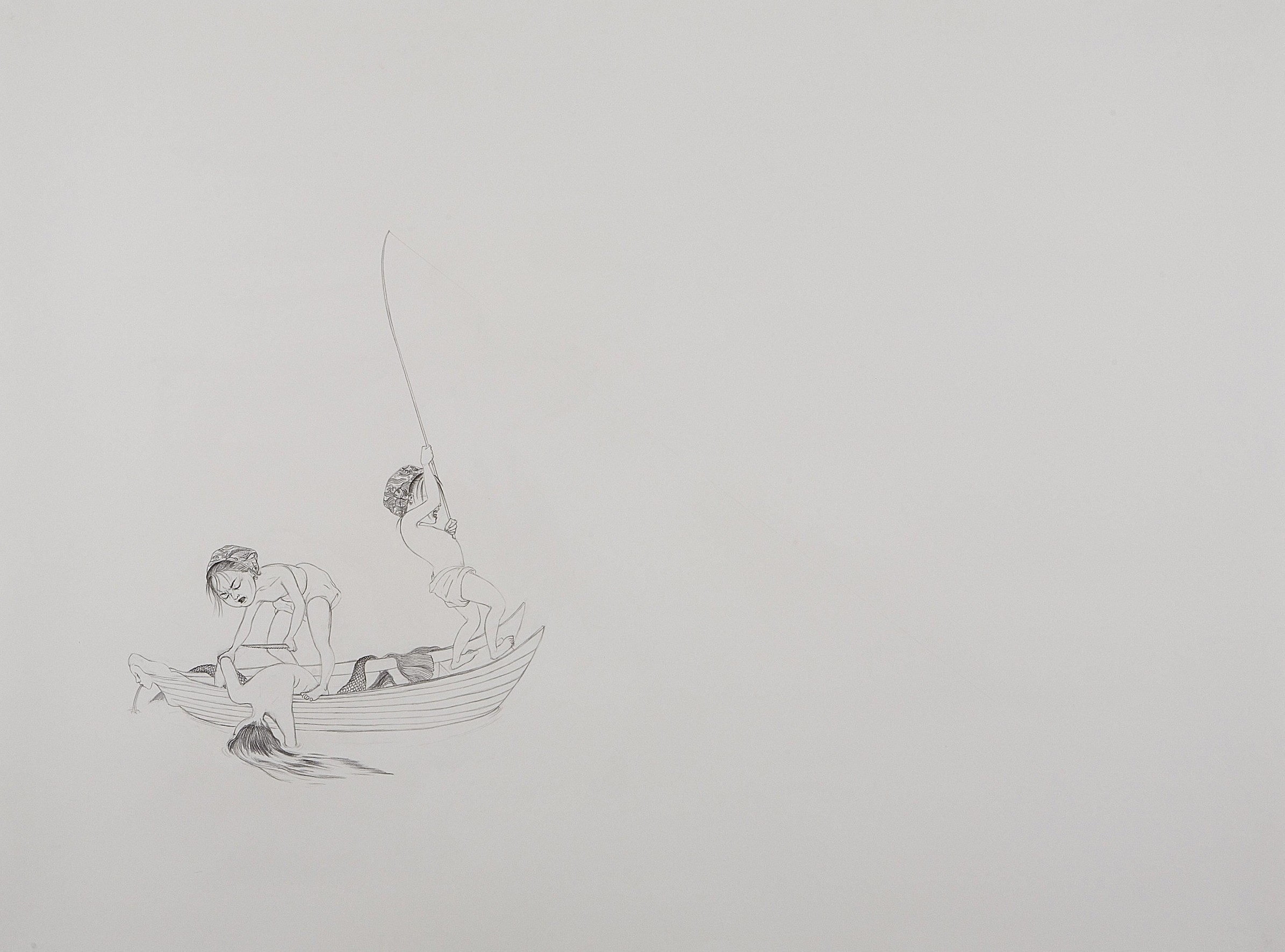   Surface Tension Series I: Big Catch , 2007 Graphite on paper 38 X 50 inches Private collection&nbsp; 