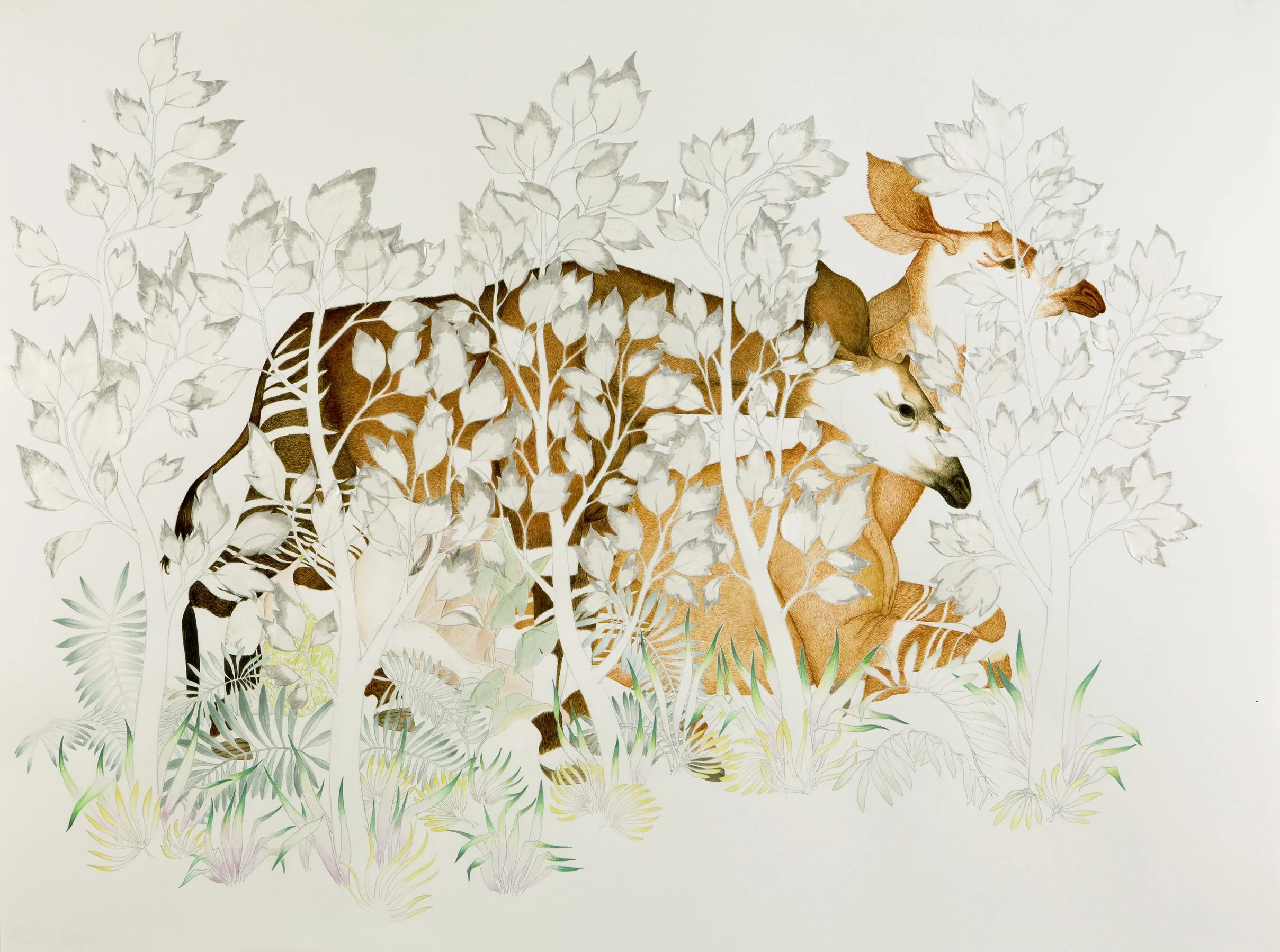 Pairings , 2008 Graphite, watercolor, collage on paper 38 X 50 inches Private collection