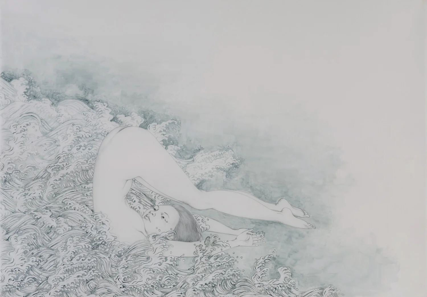 Swept , 2018 Graphite and acrylic paint on drafting film 20 x 30 inches Photo: Brandon Perdomo