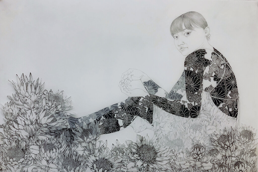   Lush Life , 2019 Graphite oncut and layered translucent drafting film 20 x 30 inches 