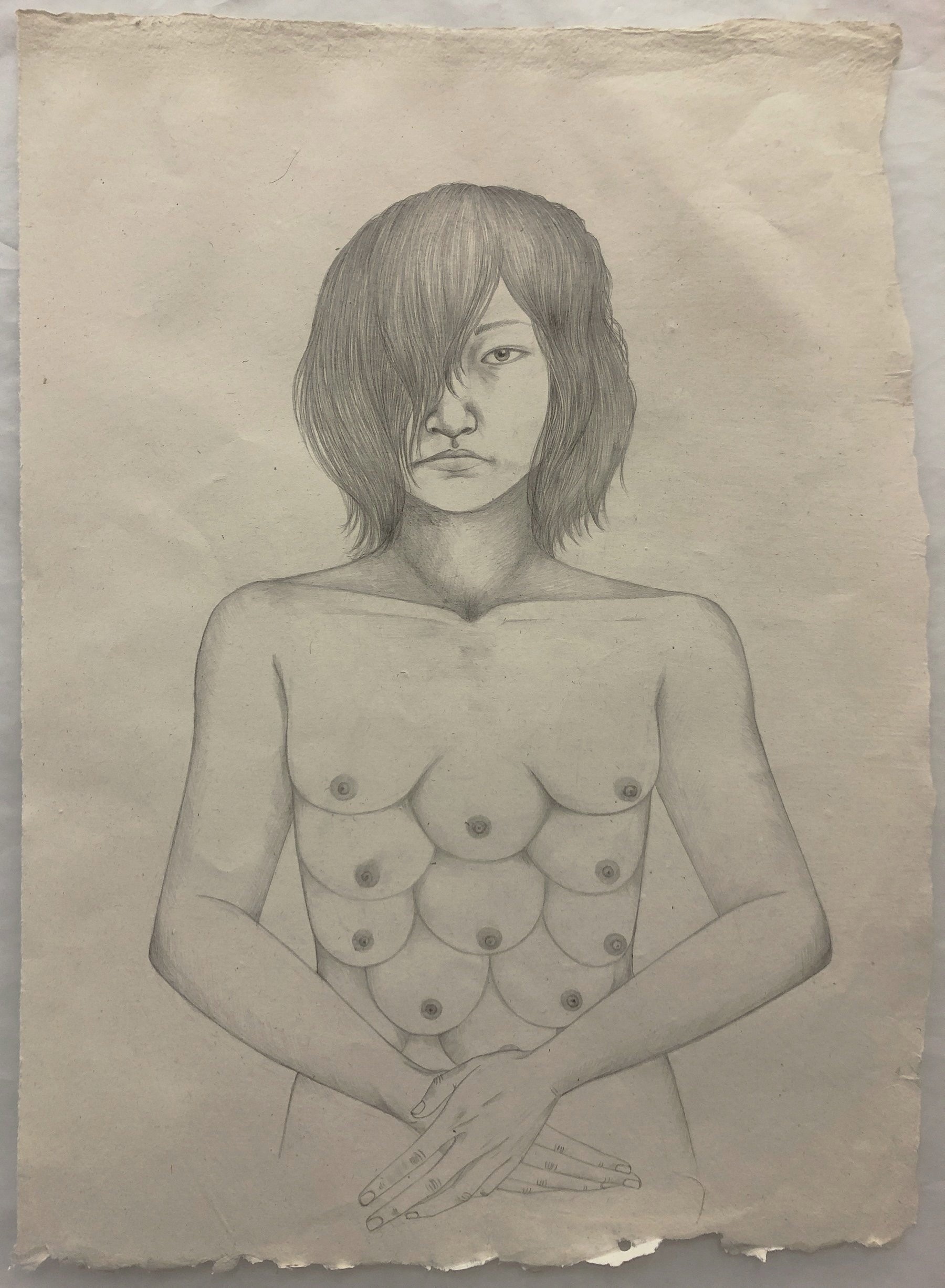 Diana Of Ephesus I , 2024 22.5 x 17 inches Graphite on Indian Suun Hemp paper