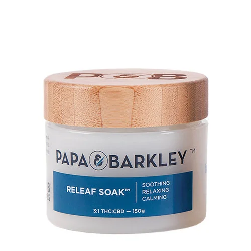Releaf Soak (3:1 THC:CBD)- available in 150g, $40 Image via Papa & Barkely
