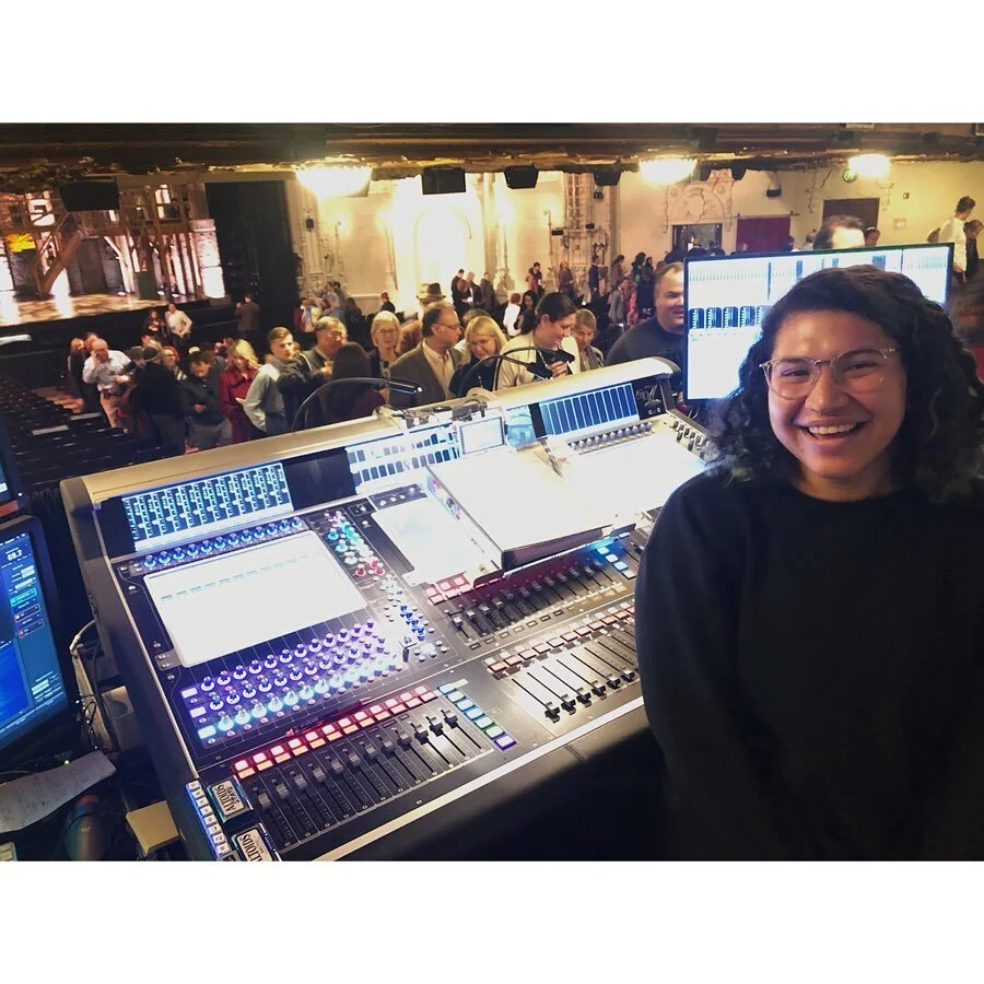 Last night was one of the most amazing nights of my life. I am so thankful and grateful to @womensaudiomission and @hamiltonmusical #andpeggytour for giving me the opportunity to shadow head sound, Kevin, and assistant sound, Adrianna. I was so in aw