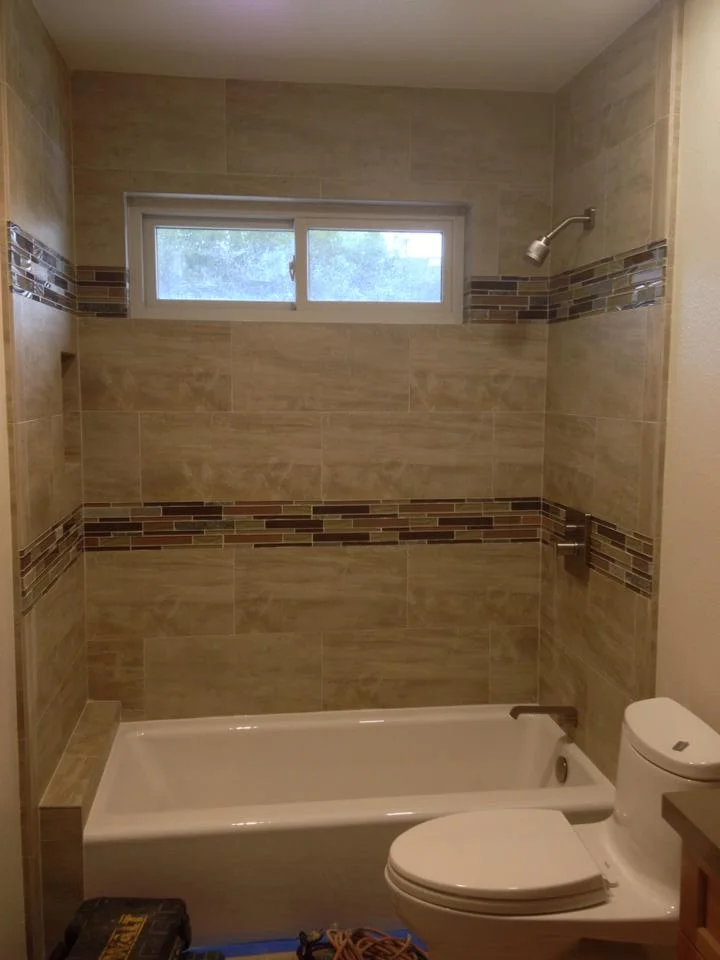 Luxury Guest Bathroom Remodel with Bathtub, high end fixtures and toilet in Orange County