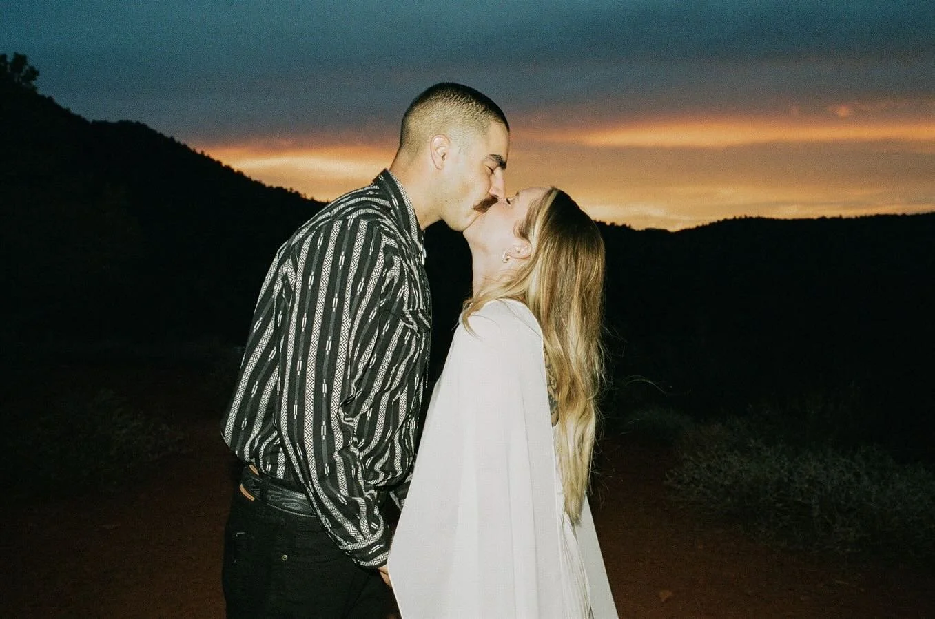 After sharing personal vows we headed to dinner at a local Mexican restaurant. Right before we left the sky decided to light up. 🧡