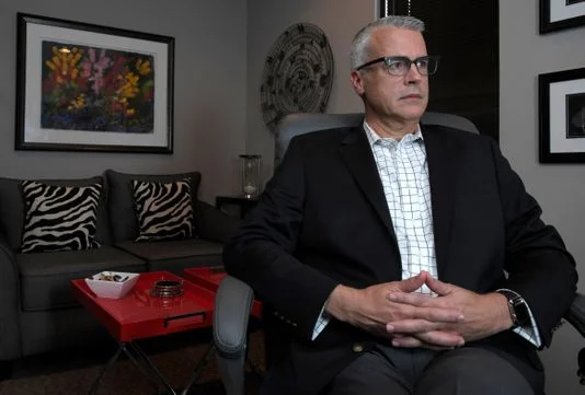 Brian Poynter is a licensed counselor in Nashville. Like many therapy offices, Poynter accepts only cash payments, citing the low reimbursement rates and the substantial paperwork required to navigate the corporate insurance claims systems. [Photo: …