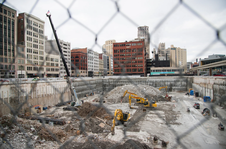 Hudson's site in downtown Detroit, Tuesday, Dec. 4, 2018. [Photo: Junfu Han / Detroit Free Press]