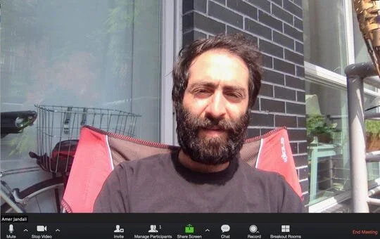 Las Cruces native Amer Jandali prepares for a Zoom meeting on his balcony in Brooklyn, New York. Jandali has been working from his apartment since March 20, when Gov. Andrew Cuomo's office issued an executive order closing down nonessential business…