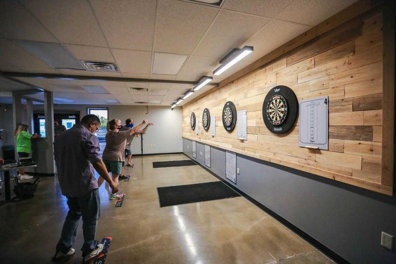 Customers play darts at Lucky Dog Billiards, 245 Lohman Ave., in Las Cruces on Wednesday, Sept. 3, 2020. [Nathan Fish / Las Cruces Sun-News]