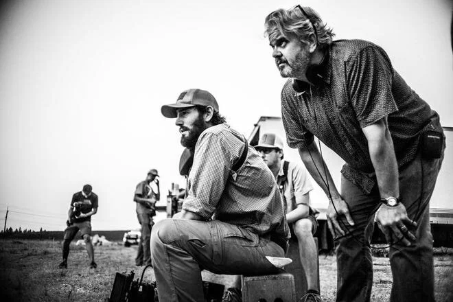 Steve Graham, right, works on the set of a film in this undated photo. [Courtesy Photo]
