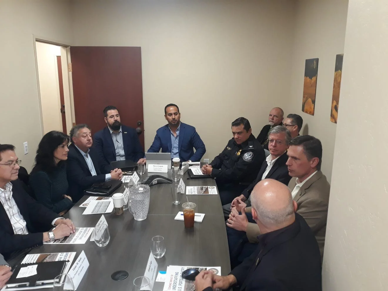 U.S. Senator Martin Heinrich, D-NM, hosted about a dozen stakeholders in his Las Cruces field office for an update on the Santa Teresa Port of Entry and the port’s role in trade with Mexico on Wednesday, Feb. 19, 2020. [Damien Willis / Las Cruces Su…