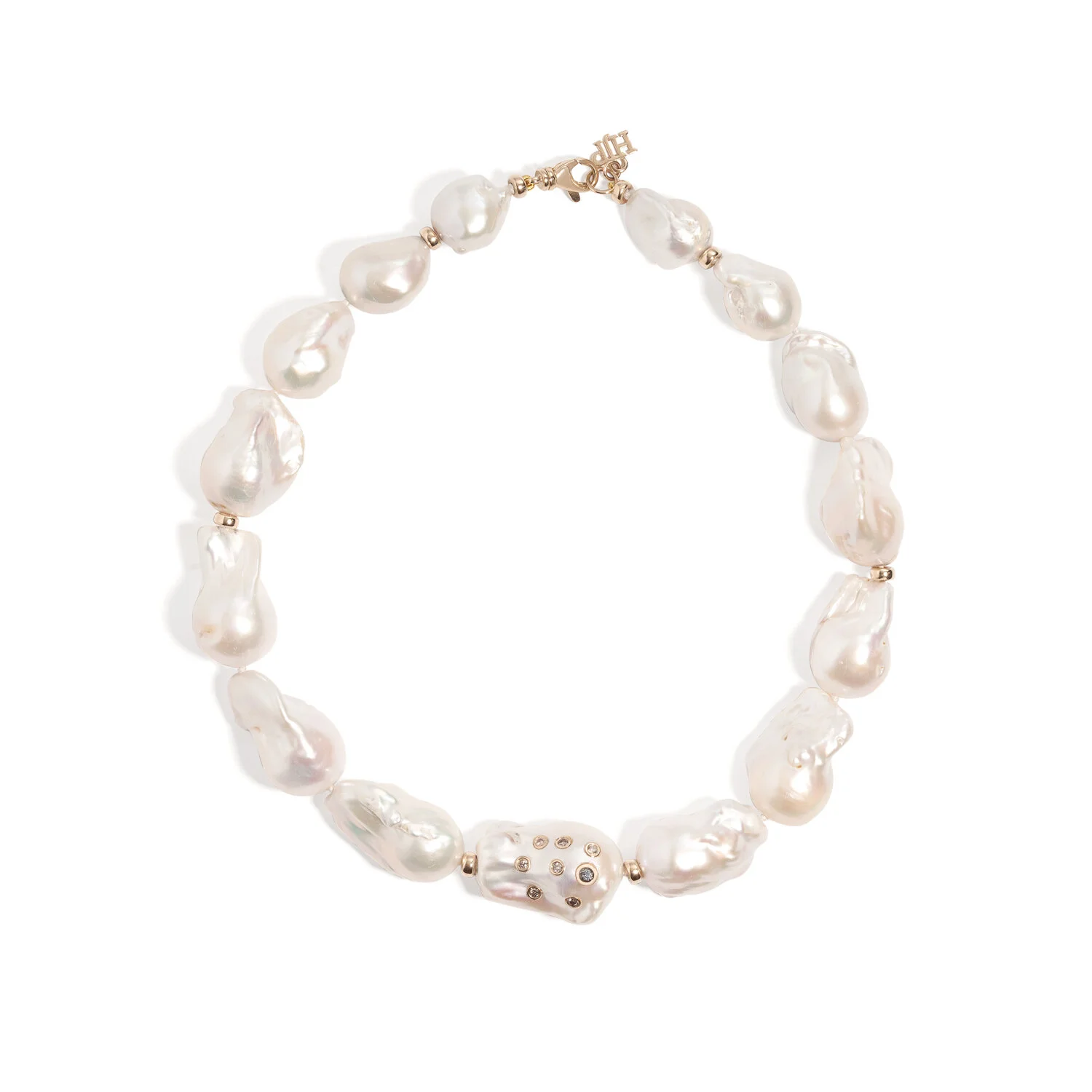 Hi June Parker Petal Pearl Necklace With Diamonds