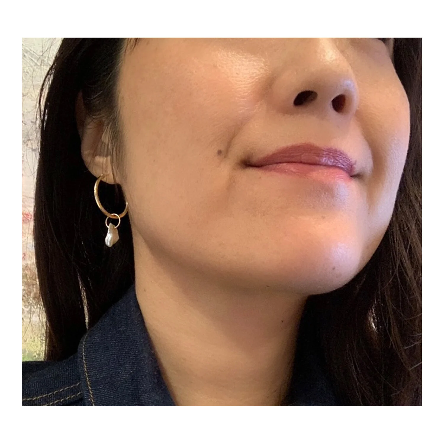 pearl hoops on ear front view.jpg