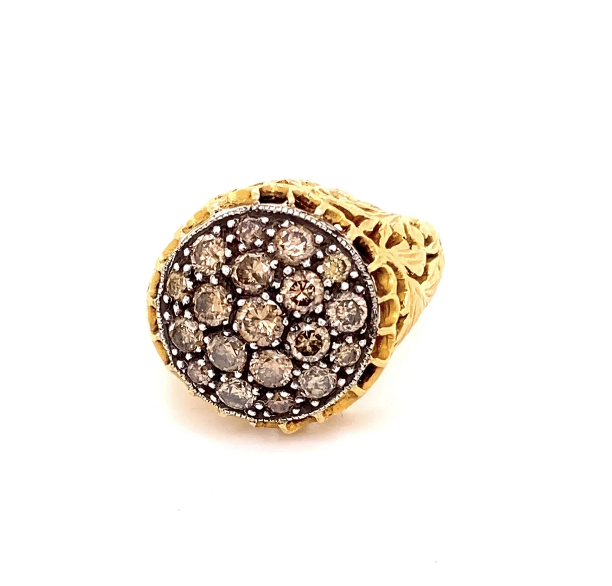 Baharra Filigree Ring With Chocolate Diamonds