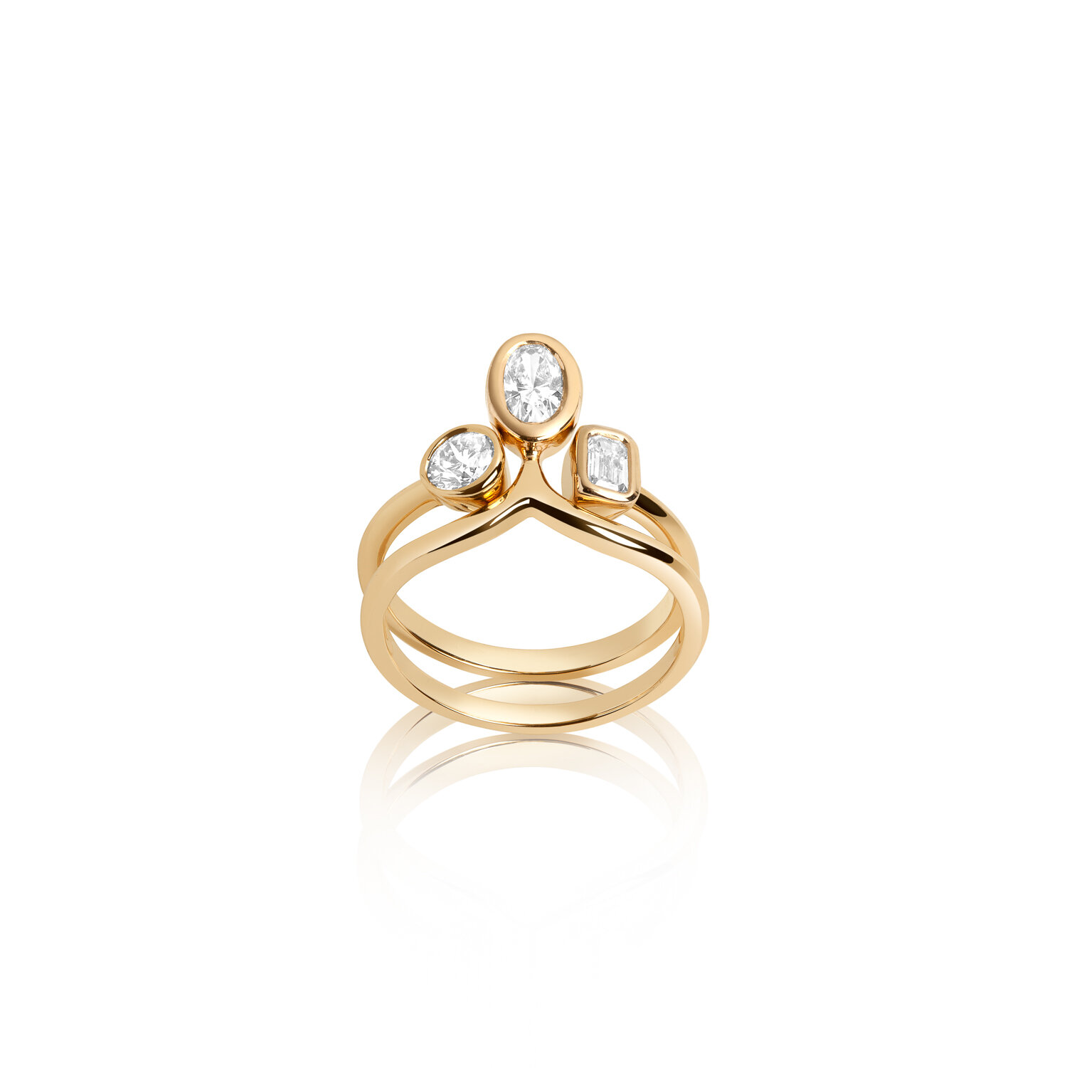 Hi June Parker Salt Pepper Diamonds Stackable Ring Set