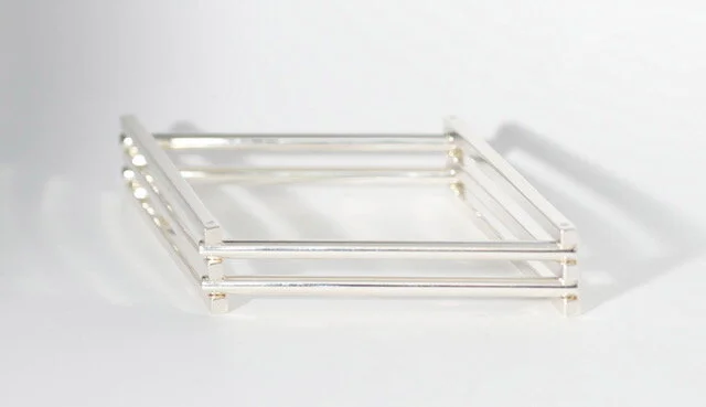 Elena Kriegner Silver Square 3 Bars Bangle