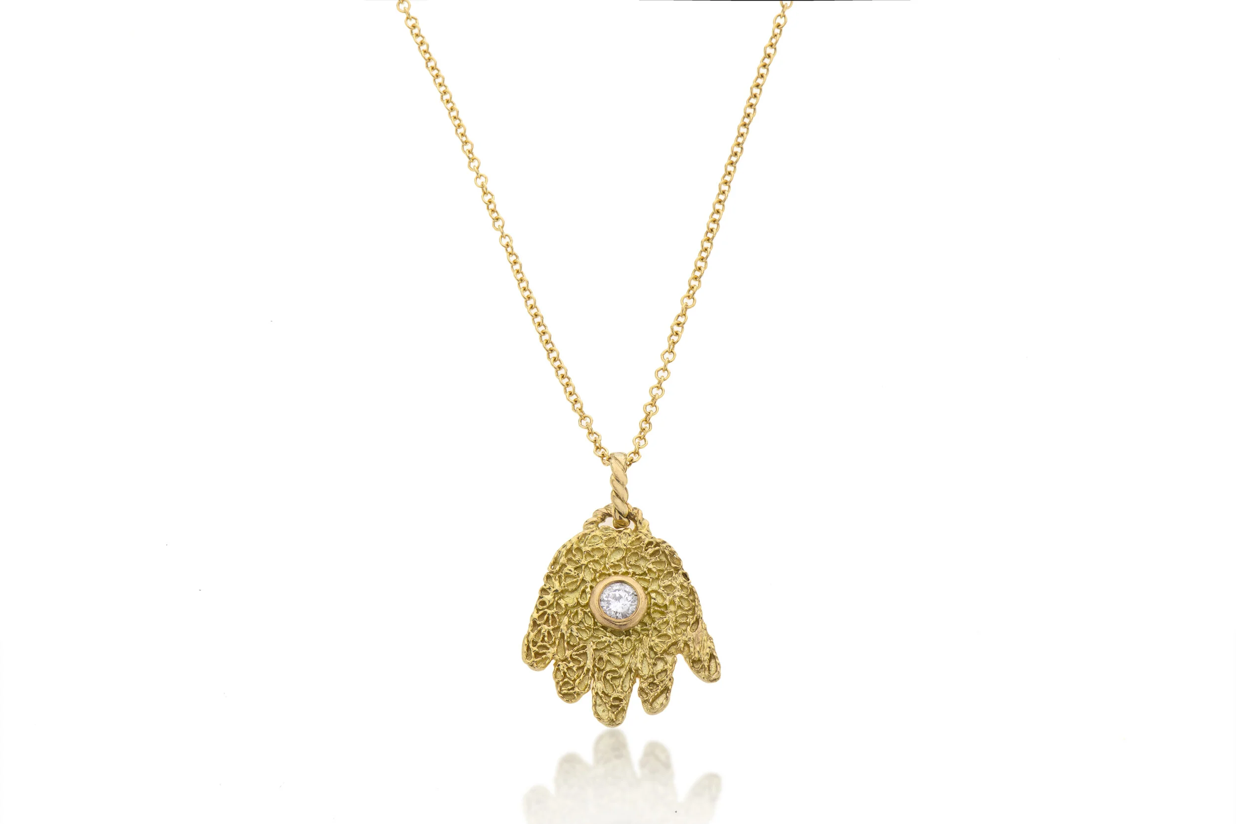 Chandally Tiny Hamsa Pendant Necklace