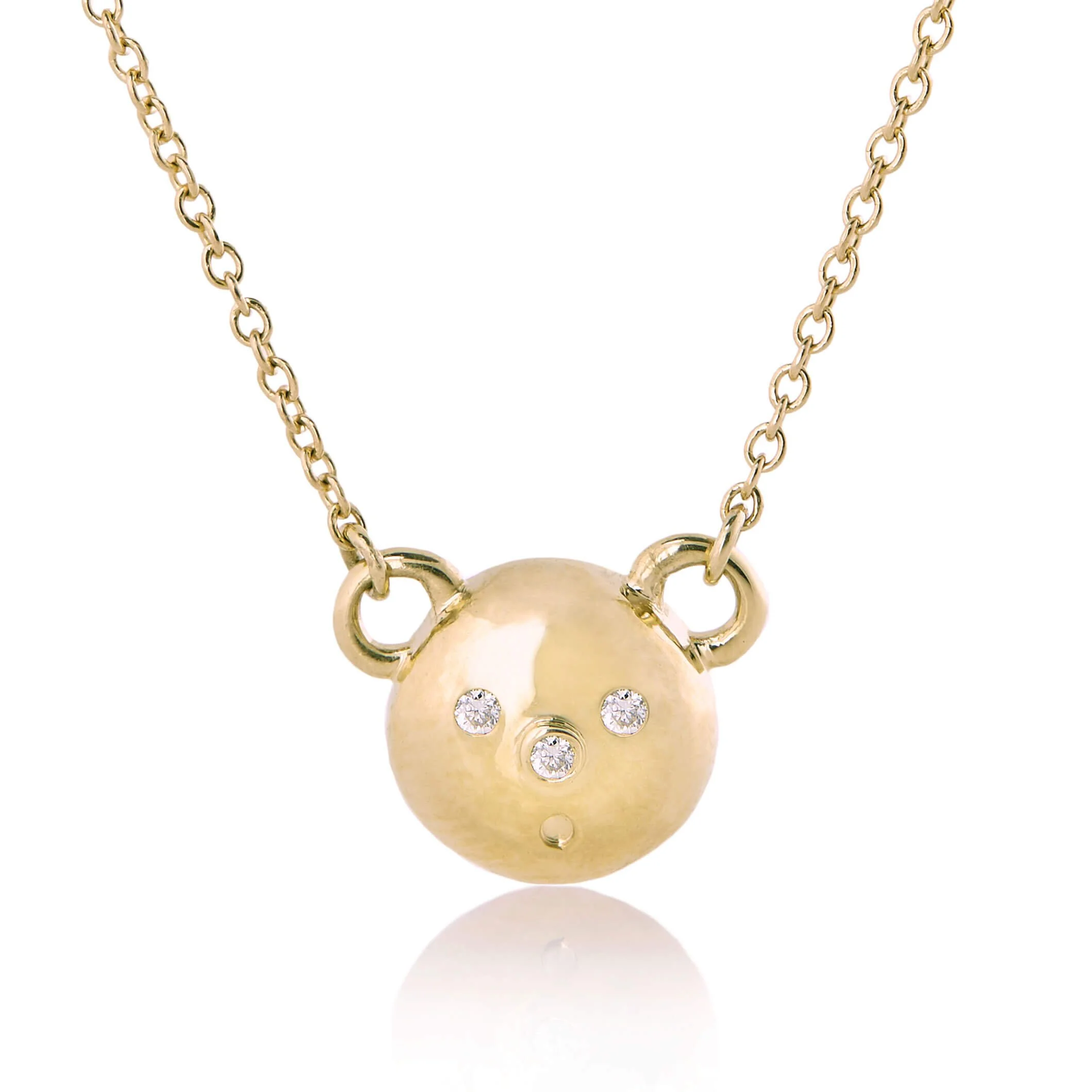 Baubou GOLD BEAR DIAMOND NECKLACE