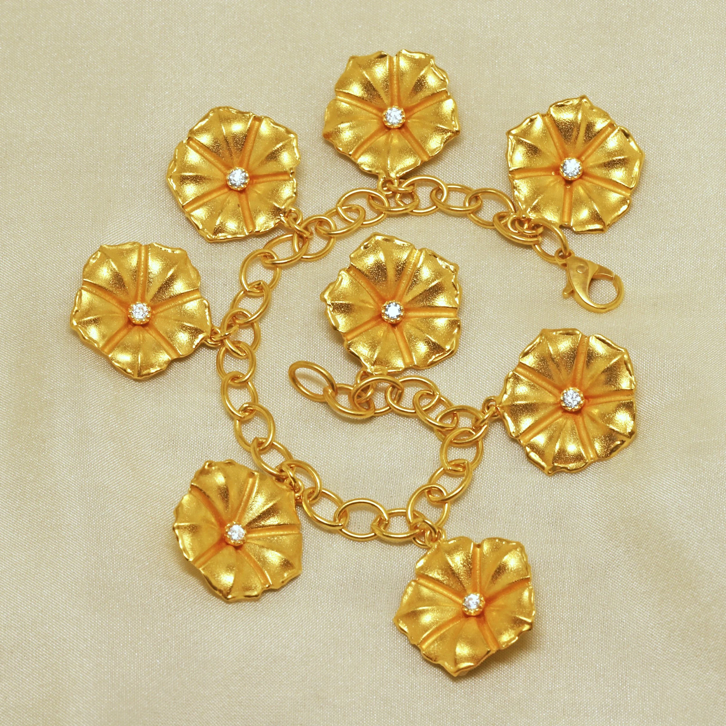 Mini Morning Glory Charm Bracelet Gold Diamond.jpg