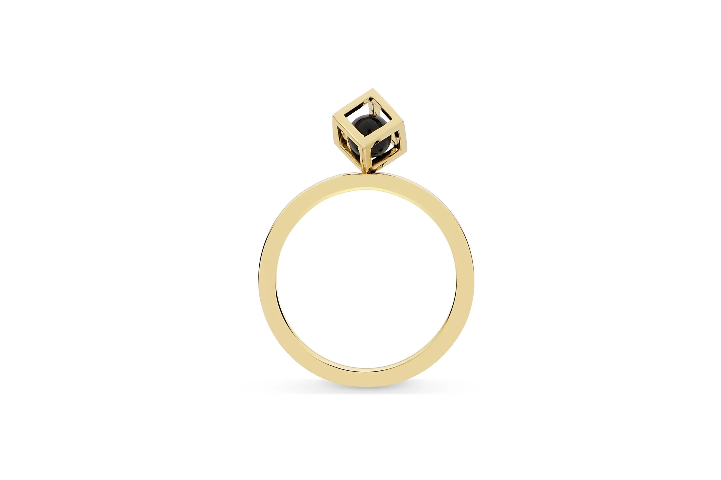 Rotated Small Solo Onyx Ring