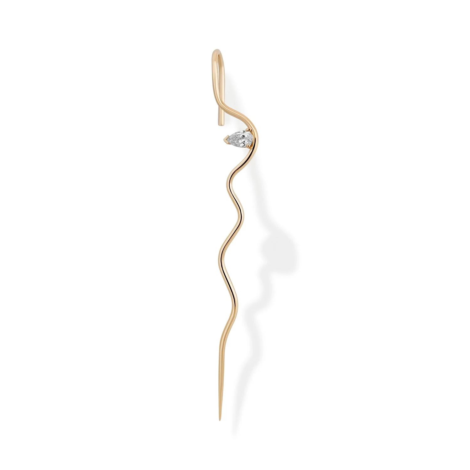 Diamond Splash Wave Needle Single Earring