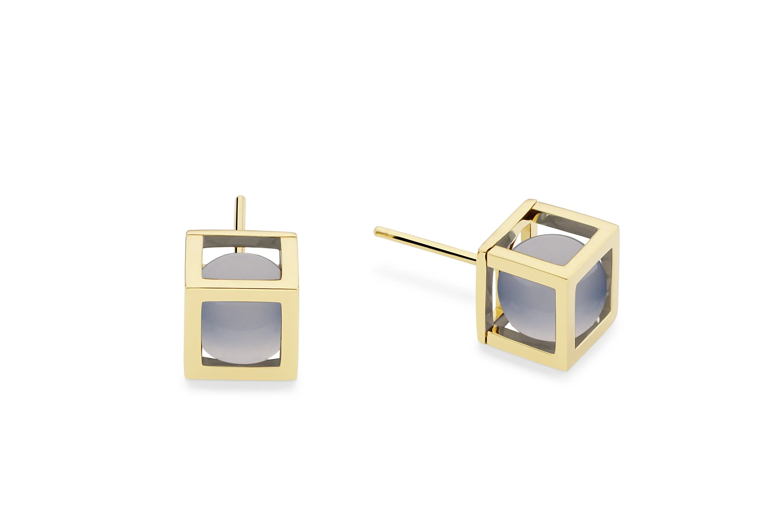 Solo Chalcedony Studs