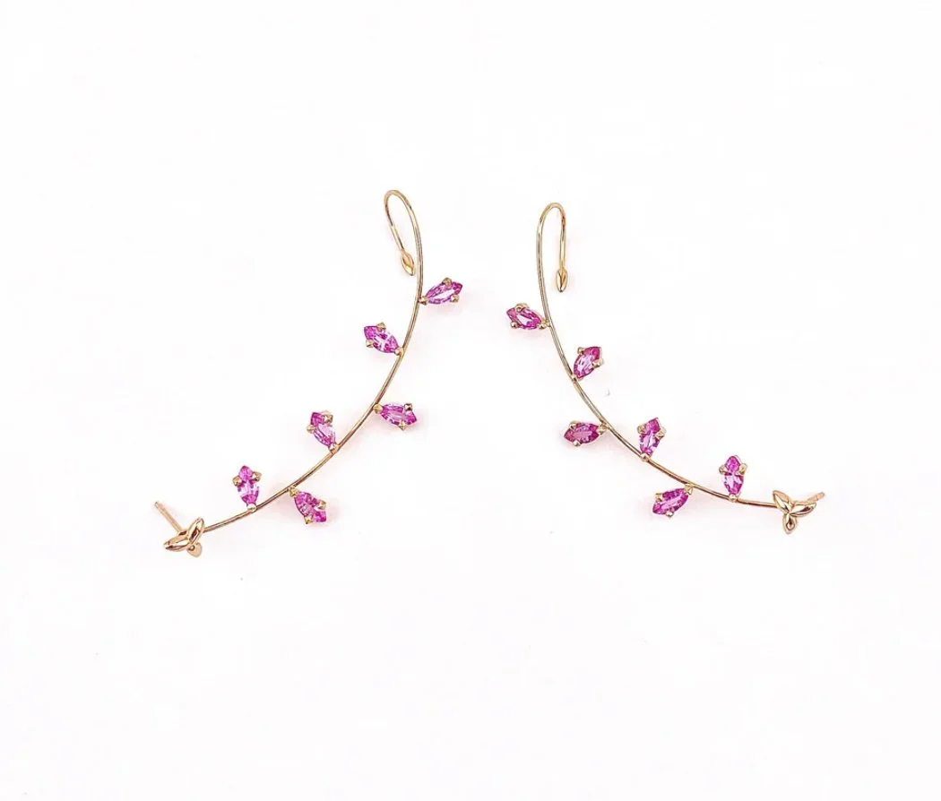 Sapphire Petal Marquise Ear Cuff