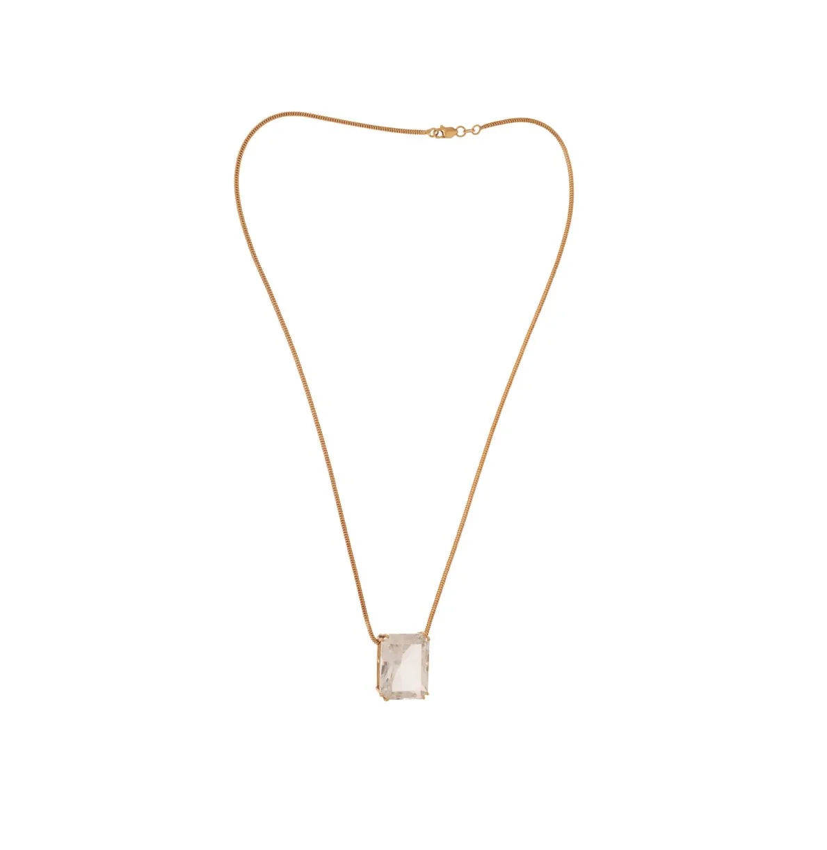 White Topaz Architectural Pendant Necklace