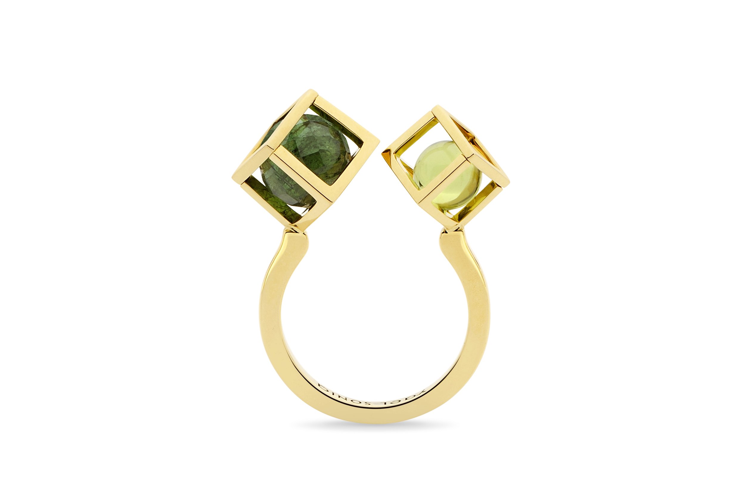 Duo Peridot & Tourmaline Ring