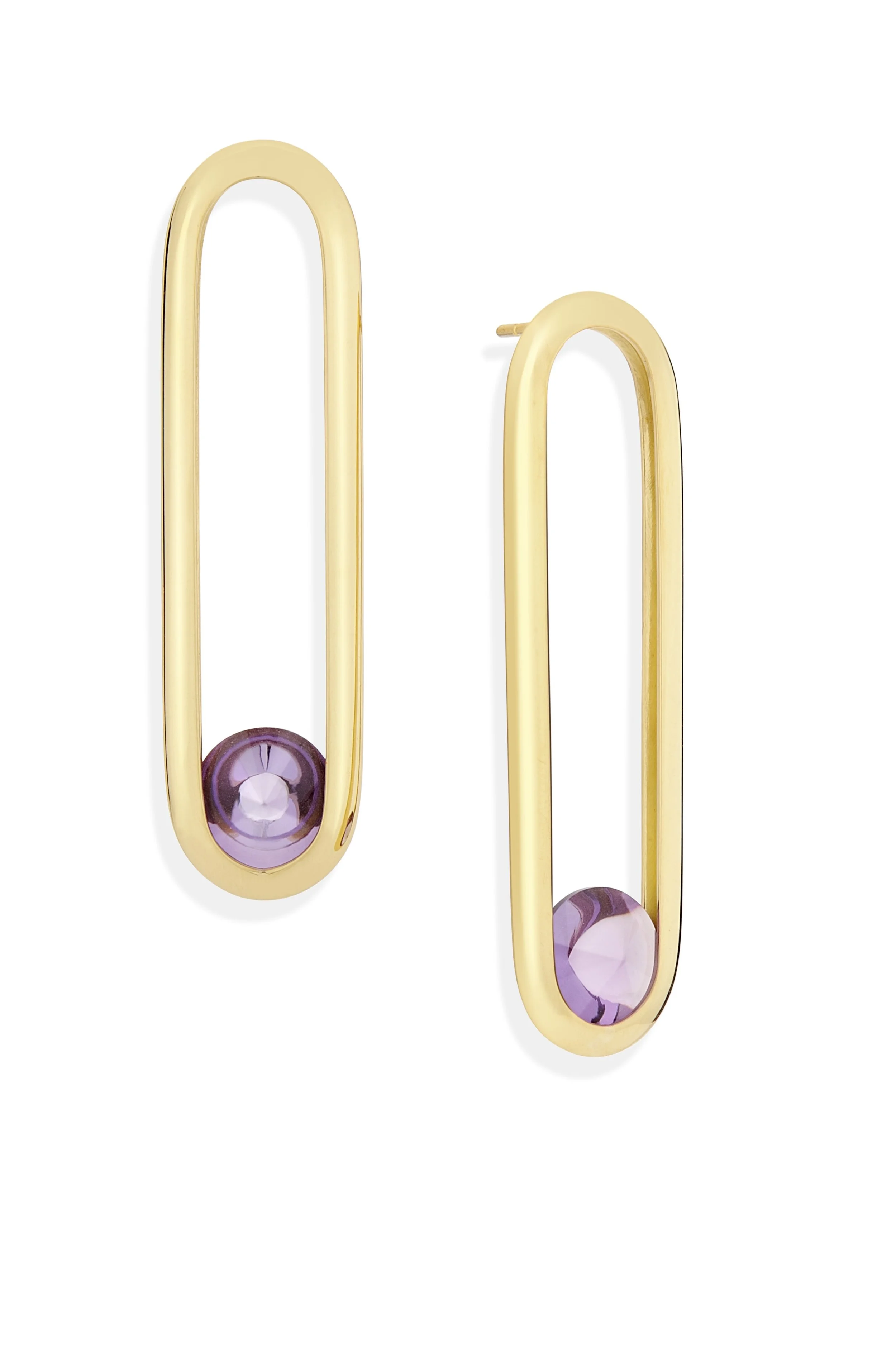 Yael Sonia-earrings spinning top long line - yellow gold - amethyst - 1.jpg
