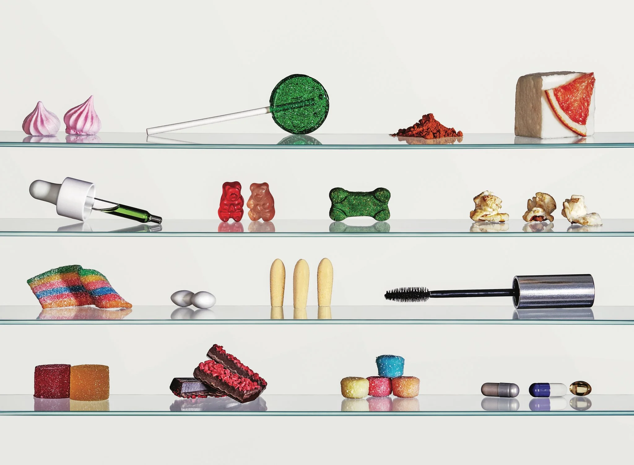 Various products that have been advertised as containing CBD. Jamie Chung for The New York Times. Prop styling by Anna Surbatovich.