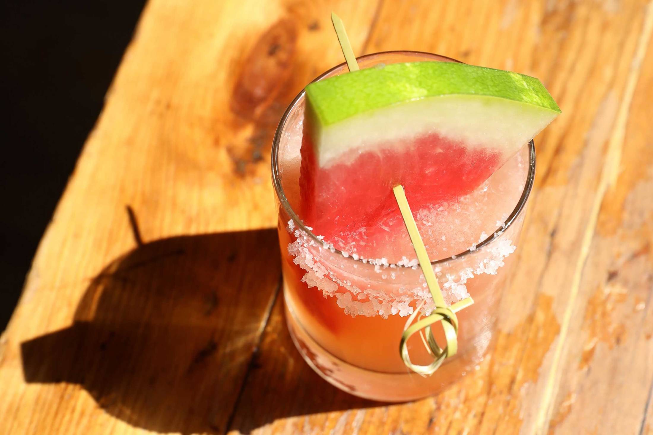 Watermelon margarita with Azuca hemp infused syrup at Bubby's. Courtesy of Alexander Stein
