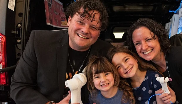 Tim Carr and Fay Cobbett and their two girls