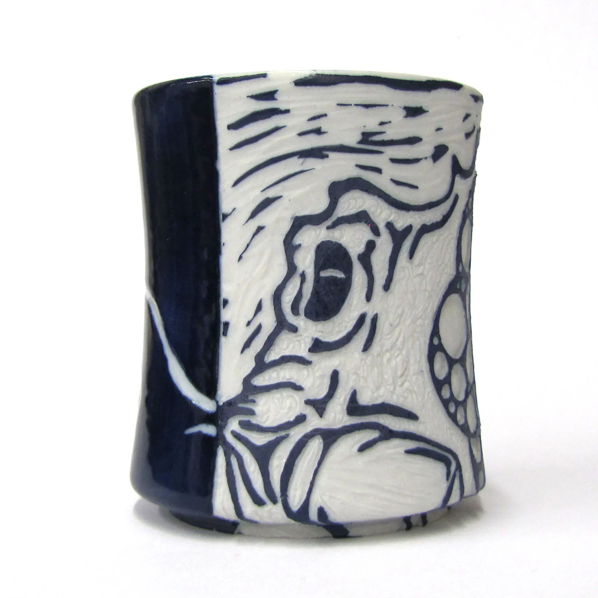 Half and Half Sgraffito Octopus