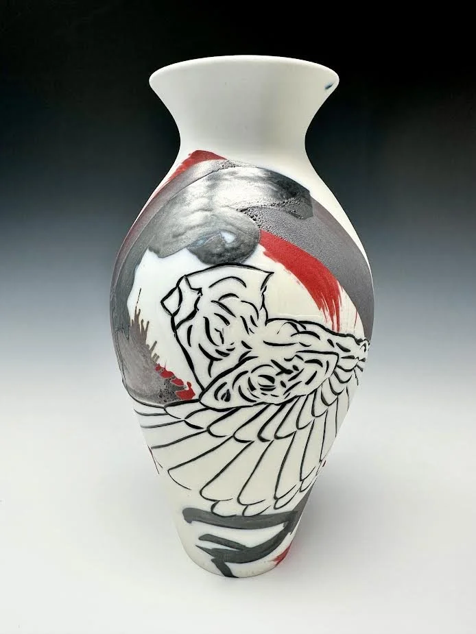 Line Cardinal with brushwork