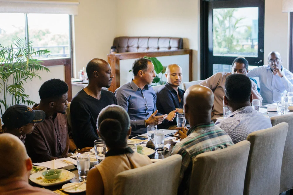 Alexander "Zander" Melville addresses participants at the May Growth Meetup. Photo Credit: Darlington Jones Imagery