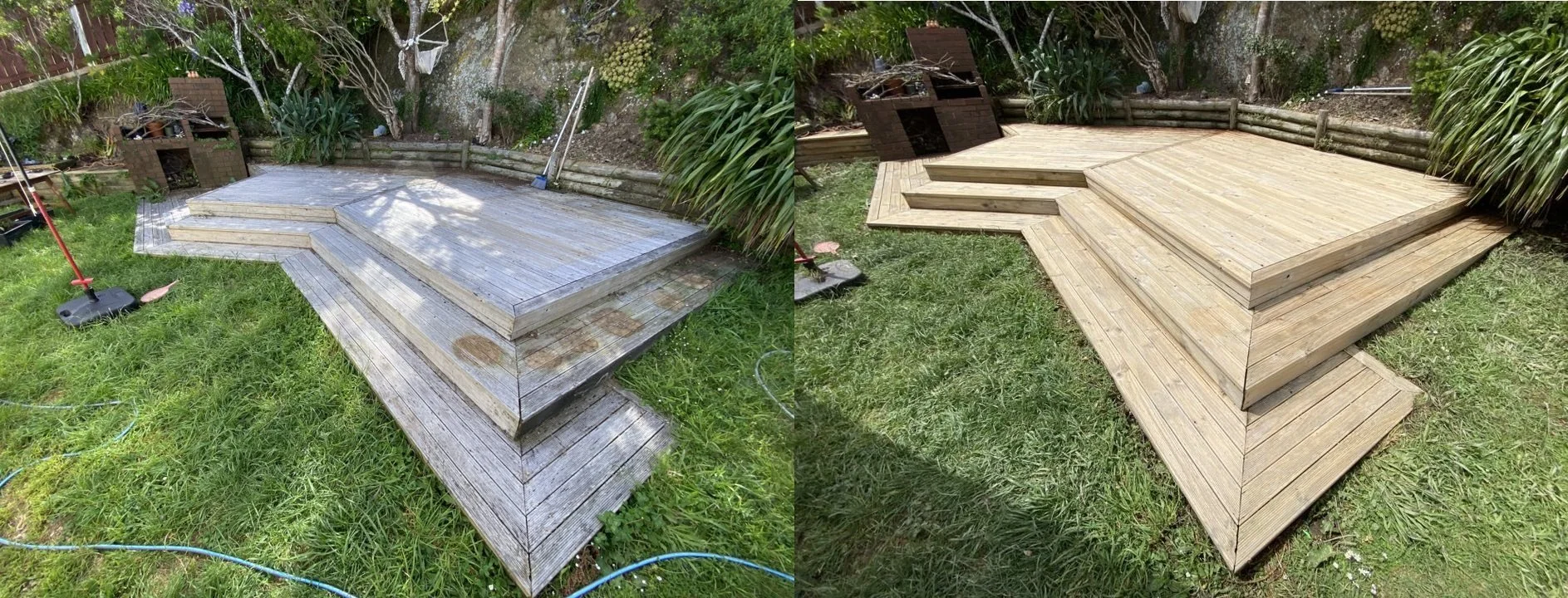 Professional pressure cleaning driveway Wellington - clean, safe, non-slip surface after water blasting

