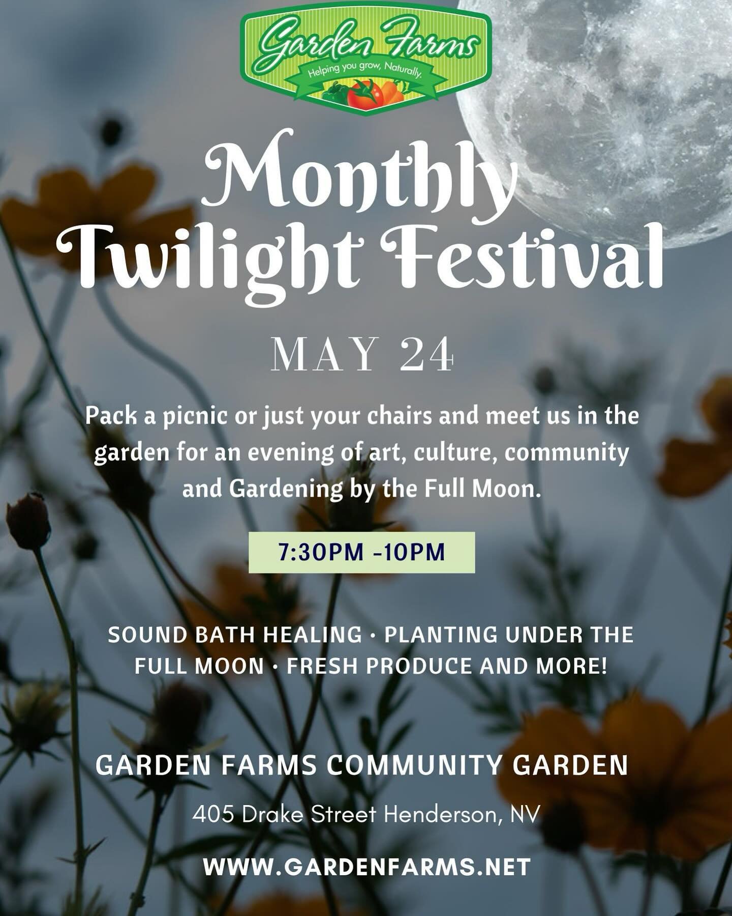 Looking to get more in tune with the natural world? What better way than to gather under the full moon with Garden Farms to celebrate the lunar influences on the garden?🌕🌱

Our practice of Gardening by the Moon, is built on a foundation of science,