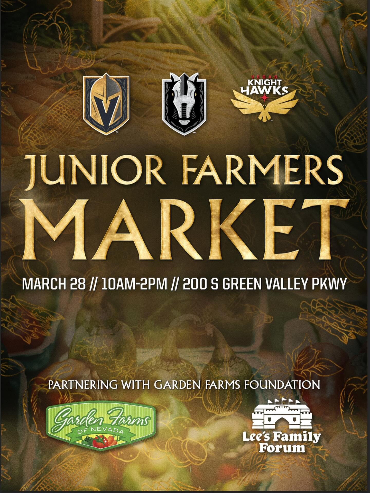 🥕🏒 Garden Farms + The Vegas Golden Knights Present&hellip;

 🌼 SPRING ON ICE: A Junior Farmers Market Event! 🌼

We&rsquo;re dropping the puck on spring with an epic community celebration of fresh food, local Junior Farmers, and hometown hockey pr