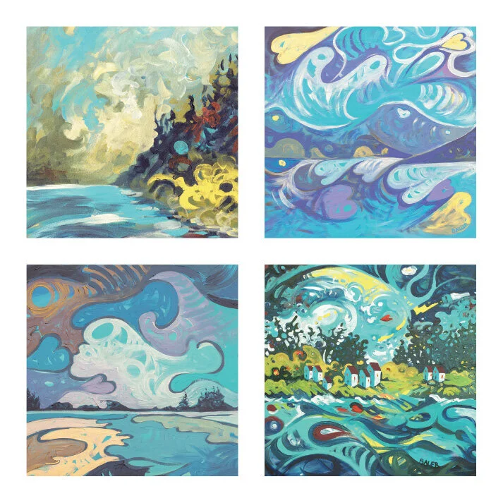 Art Card Set - "Islands", 4 Cards with Envelopes