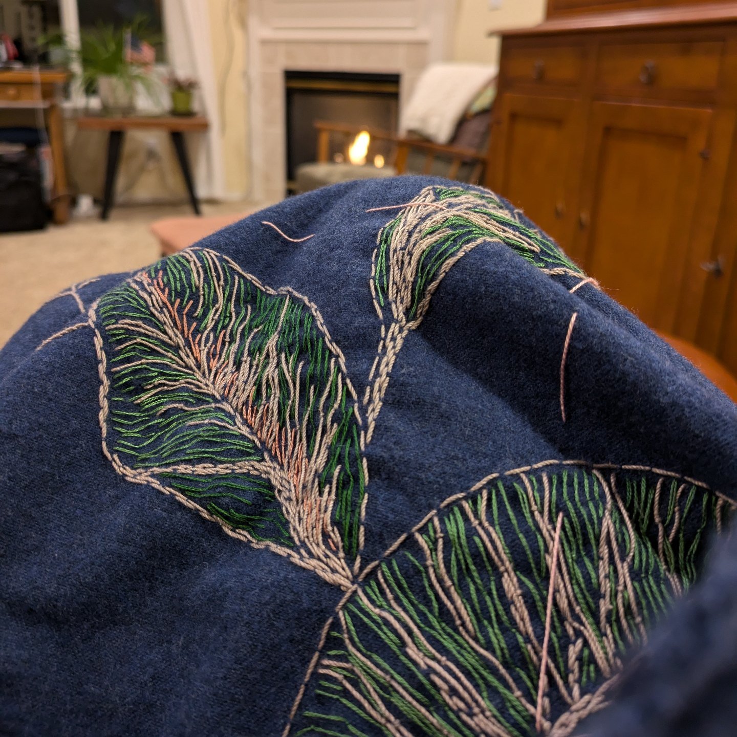 Things. I sit here surrounded by all these things. 
The fireplace that's warming up my 6am living room. The hot coffee in a mug made by a best friend. The rocking chair my great aunt had in college, that I bought from her for $5 and took with me to m
