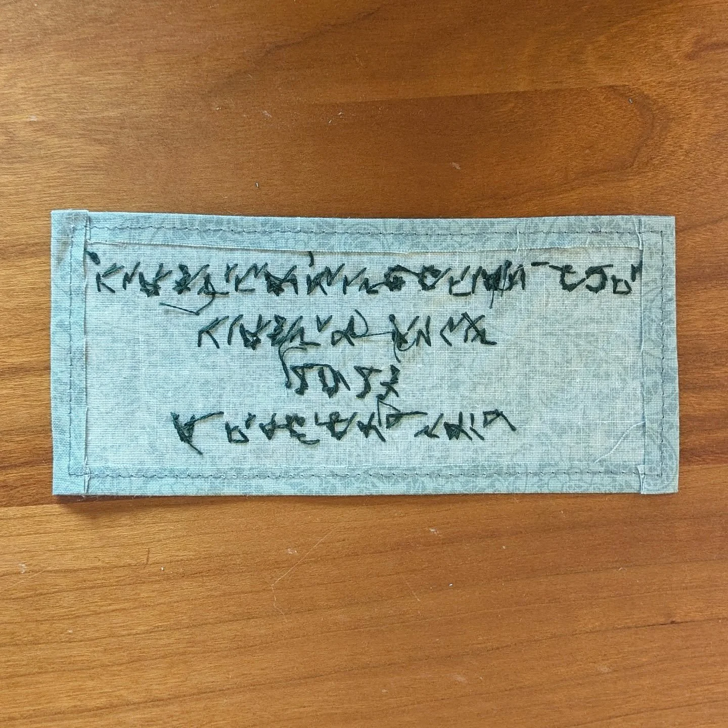 I like how the back of this quilt label looks like secret writing.