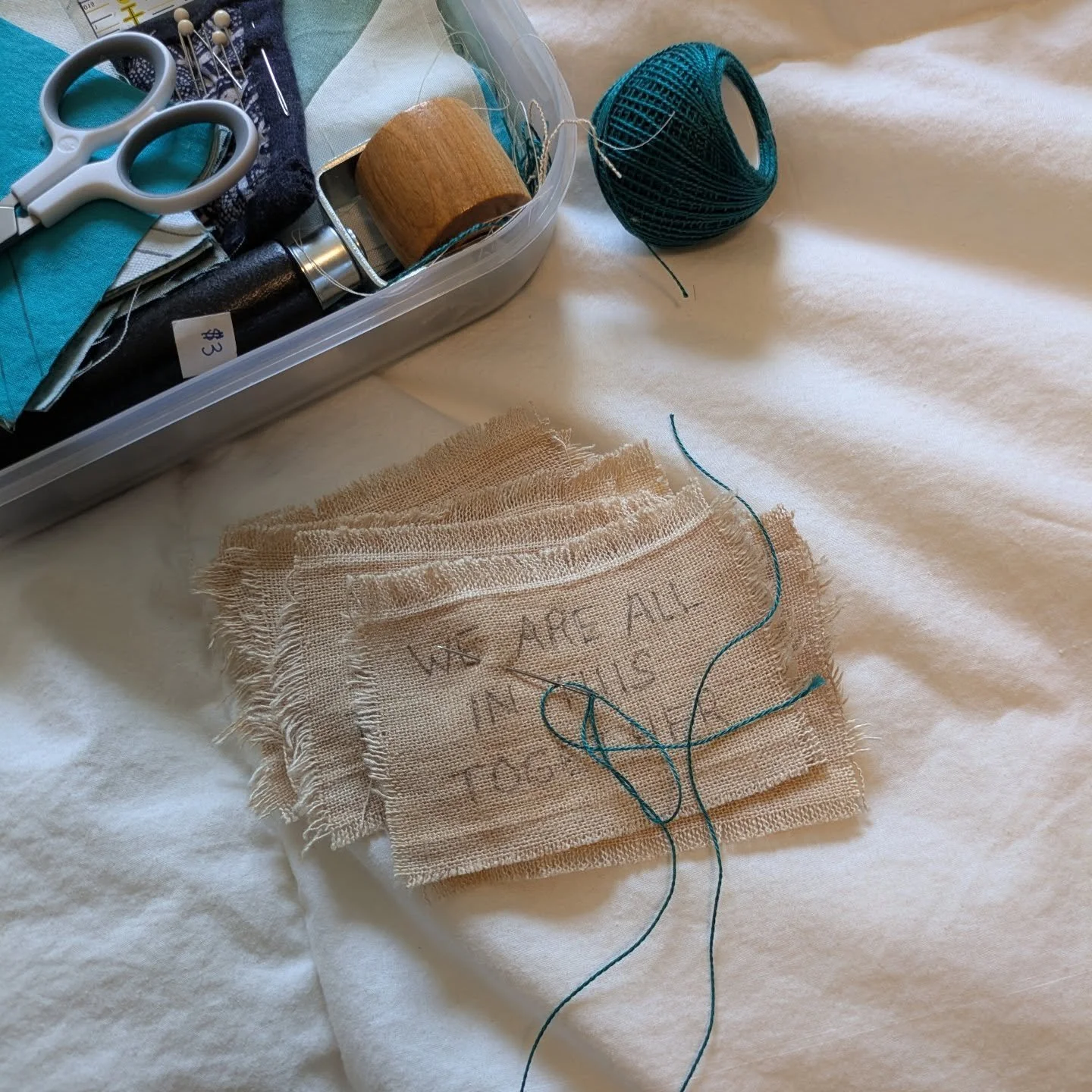 PDX friends: would you like to get together to make more of these reminders to share in YOUR communities? I can bring supplies to make stitched patches. If you ever wanted to learn to stitch, I'll teach you. 
.
You could bring other material/media yo